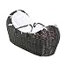Isabella Alicia Popcorn Izzy Pod Oak Moses Basket (White)