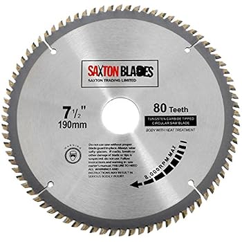 Saxton Lot De 3 Lames TCT 185 Mm X 20/40/80D – Alésage 20 Mm (bague 16 Mm) – Bois, Contreplaqué, MDF, Plastique – Compatible Bosch, Evolution, Makita