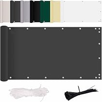 Balkon-Sichtschutz Ohne Bohren – 115x1100 Cm, Braun, UV- Und Windbeständig, Mit Alu-Ösen