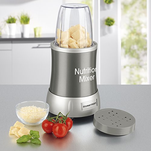 GOURMETmaxx 04505 Nutrition Mixer | inkl. Rezeptheft & To-Go Becher | Ideal für Smoothies & Cocktails | 7 Funktionen | 700 Watt | Silber - 4