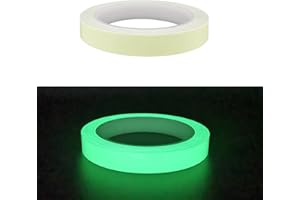 Didiseen Glow in The Dark Luminous Tape Self-Adhesive Stickers Safety Warning Strip Fluorescent Tapes Waterproof Light Ribbon for Outdoor Bikes Stage Car Stairs Decoration (10m x 20mm)