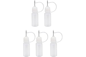 DLICSY Precision Tip Applicator Bottles,5Pcs 10ml Empty Needle Tip Glue Bottle Applicator,Plastic Quilling Glue Squeeze Dispensing Bottles with Twist Cap for Liquid Glue Oil Acrylic Paint DIY Quilling Craft