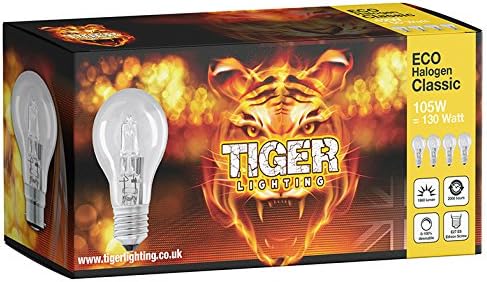 8 Pack A60 Classic 105W = 130W ECO Halogen (E27) Edison Screw Cap (ES) Candle light bulb offer a sparkling crisp natural light with warm white 2700K colour temperature with 1860 lumen output.