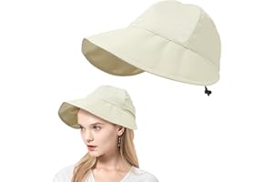 TOALUEA Cappello da Sole Donna Estivo, Protezione UV UPF Cappello Pieghevole, Tesa Leggero Larga Cappelli, Visiera Estiva Traspirante per Esterni Viaggi Pesca Piscina Spiaggia, 56-58cm
