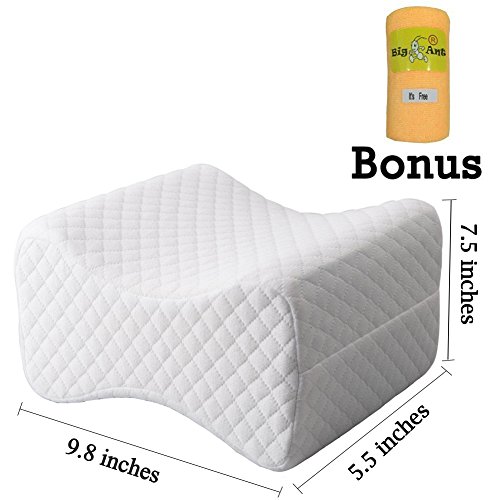 Orthopädisches Kniekissen für Ischiasentlastung – Bestes für unteres hinteres, Bein und Knie Schmerz- Gedächtnis-Schaum-Keil-Kontur-Bein-Kissen mit entfernbarer Abdeckung - 6