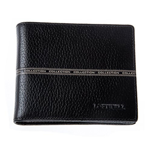 Cartera de hombre - LOFTWELL Cartera plegable de cuero de hombre (Negro)