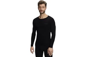 FALKE Men's Warm Round Neck M L/S Sh Functional Yarn Quick Dry 1 Piece Base Layer Top (Pack of 1)