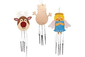 Baker Ross Carillons de Noël en Bois (Paquet de 4) - Loisirs créatifs festifs pour Enfants, AW958
