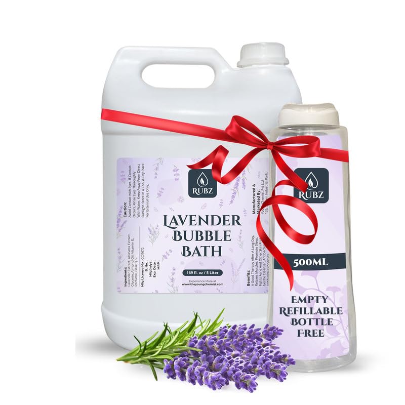Rubz Lavender Bubble Bath for Bath Tub | With the Goodness of Lavender Extract | 100% Vegan and Paraben Free formula | Safe F
