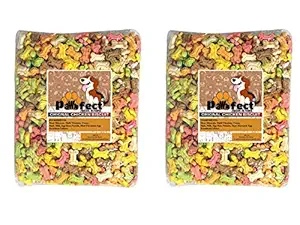 PAWWFECT - YOU LOVE, WE PAMPER Mix Biscuits For Young Adult, Chicken Flavour Combo Offer 2KG (1KG+1KG)