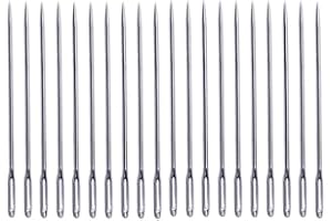 ARTIBETTER 100pcs 10cm Agujas romas de ojo grande Agujas de tejer con hilo de acero Agujas de coser para proyectos de cuero (Plata)