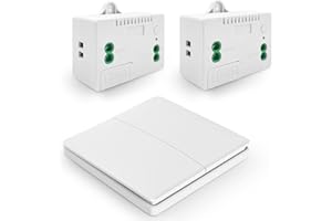 DieseRC Interrupteur d'éclairage Cinétique sans Fil Interrupteur de radiocommande de Panneau mural et Contrôleur de récepteur de Relais 10A avec Fusible, pas de Commutateur auto-générateur de batterie