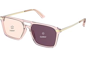 Goiteia FL-Rose Photochromic Migraine Glasses,Light Sensitivity Glasses for Fluorescent LED Glare,Photophobia,Computer Screen Glare,Dual AR Coatings-Spring Hinges for Better Comfor