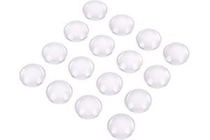 PH PandaHall 20pcs 14mm Half Round Flat Back Clear Glass Dome Cabochons for Photo Pendant Craft Jewellery Making