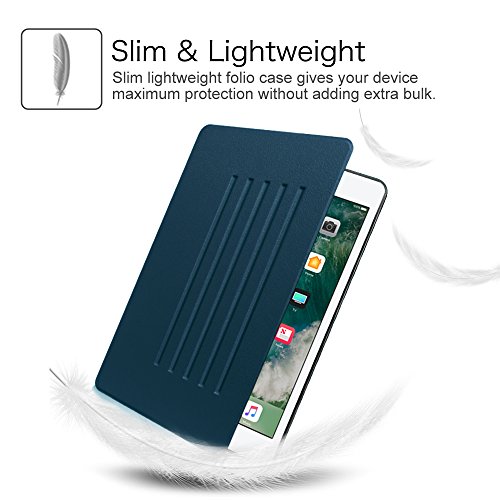Fintie iPad 9.7 Zoll 2017 Hülle – [Multi-Sichtwinkel] Ultra Schlank Magnetische Kickstand Schutzhülle Abdeckung mit Auto Schlaf / Wach Funktion für Apple iPad 2017 Neue Modell, Marineblau - 4