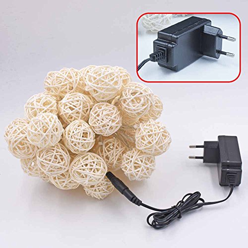 40 LED Rattan Lichterkette Ball Fairy Light String Weihnachtsdeko/Hochzeiten/Geburtstag/Party - 2