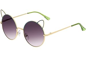 FAA'N Kids Sunglasses Boys Groovy Party Decorations Metal Cat Ears Round Girls Sunglasses Cute Gifts for Kids