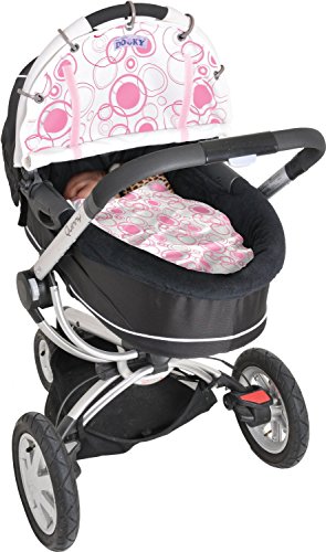 Dooky Pram Shade - Pink Circles