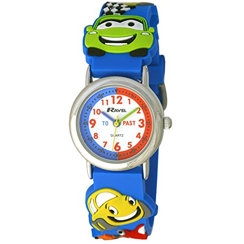 Ravel-Armbanduhr Cars 3D Children'Timeteacher Zifferblatt Quarz-Uhr mit weiem Zifferblatt Analog-Anzeige und R151367 Kunststoff, mehrfarbig Ravel-Armbanduhr Cars 3D Children'Timeteacher Zifferblatt Quarz-Uhr mit weiem Zifferblatt Analog-Anzeige und R151367 Kunststoff, mehrfarbig