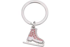LIKGREAT Pattini su ghiaccio portachiavi Figura pattinaggio Keychains Pattinaggio su ghiaccio Charm portachiavi Inverno Natale decorazione regali per le donne ragazze