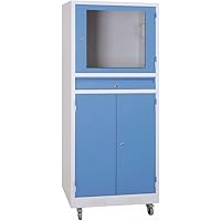 Computerschrank TOP-ECO - Höhe 1700, Breite 680, Tiefe 600, Farbausführung:Korpus & Türen RAL 7035 Lichtgrau