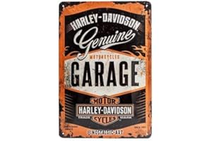 Nostalgic-Art Retro Blechschild, 20 x 30 cm, Harley-Davidson – Garage – Geschenk-Idee für Biker, aus Metall, Vintage Design