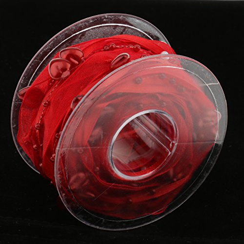 Gazechimp 5 Meter Herz Perlen Spitze Zierte Näh Mesh Spitzenband Geschenkband Dekoband Für Handwerk 10mm – Rot, one size - 7