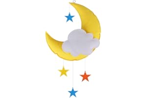 INZOPO Felt Cloth Moon and Stars Baby Mobile for Crib, Moon Star Cloud Baby Crib Baby Nursery Ceiling Crib Mobile Kids Room Hanging Décor