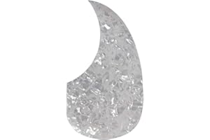 IKN Guitarra acústica Pickguard Comma Shape 3M Placa de rayado de material de celuloide autoadhesivo, Perla blanca
