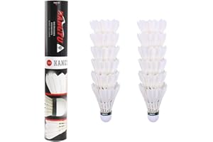 HANGYU 12-Pack Natural Feather Badminton Shuttlecocks with High Stability and Durability,High Speed Badminton Birdies Balls Model HY-100