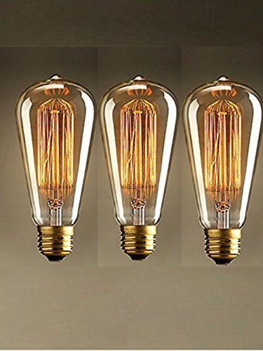 3 x Vintage ST64 Edison Bombilla Lámpara de filamento incandescente d
