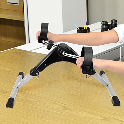 finether Pedaltrainer Mini Heimtrainer für Arme und Beine, LCD Display, zusammenklappbar - 4