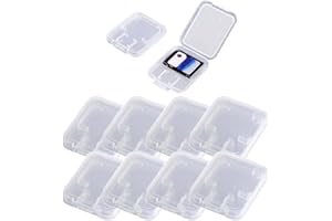 QEQSHQO Étuis pour Cartes Mémoire,10 pcs,résistant aux Chocs,résistant aux Rayures,Boîte Carte SD,SD Boîtier de Protection,Micro-Carte SD Card Case,Transparent Memory Card Cases