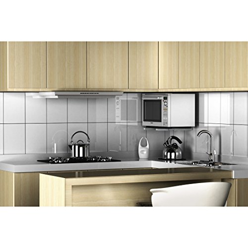 Xavax Mikrowellenhalterung (robuste Wandhalterung, bis 30 kg, ausziehbar bis 43 x 51 cm, inkl. Montagematerial, Grillofen Halter) silber - 4