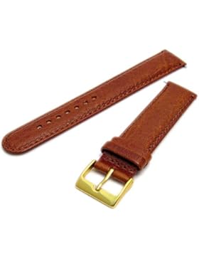 belüftet atmungsaktiv Klimaanlage Uhrenarmband Leder gepolstert 20mm Tan Braun mit vergoldet (Gold Farbe) Schnalle