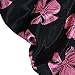 Waterproof Womens Shower Cap Cap Bath Shower Reusable Clear Satin Hair Cover - 7 Colors - Black