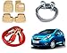 Auto Pearl Premium Quality Car Accessories Combo of Car Floor Foot Mats 4D Beige. & Car Heavy Duty Jumper Booster Cables Anti Tangle Copper. & Full Steel Towing Tow Cable 2000kgs 6mm Heavy Duty 4Mtr. RS.2356.00