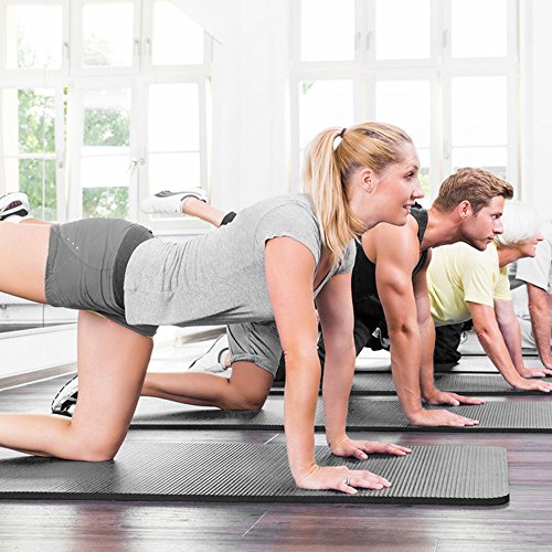 Premium Yogamatte „Happy Yoga“ von Sportastisch :: Farbe: SCHWARZ :: 100% recyclebares, schadstofffreies Material :: extra breite Fitnessmatte mit 183 cm :: besonders weiche Sportmatte mit einer Stärke von 7mm :: rutschfeste Gymnastikmatte dank MEMORY EFFEKT PVC :: Markenqualität, ideal Einsteiger oder Profis :: exzellent geeignet für Yoga, Pilates und Gymnastik :: Exklusives Design für Damen und Herren:: KOSTENLOSER BONUS: eBook Yogatraining :: inklusive 3 Jahren Sportastisch Produktgarantie - 5