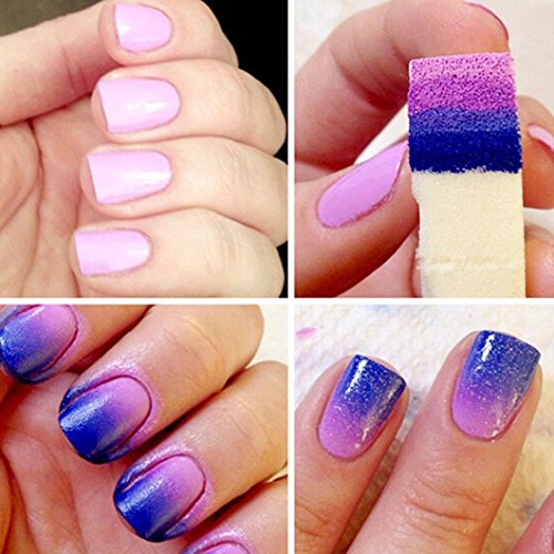 Kolylong 12 PC DIY Nagel Kunst Schwämme Nagellack Maniküre Werkzeug 5cmX2cm