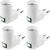 OMIGA 4 x Bulb Holders for E27 Bulbs | AC 220V Lamp Holder with Switch for LED E2 Heat Lamp Incandescent Lamp White