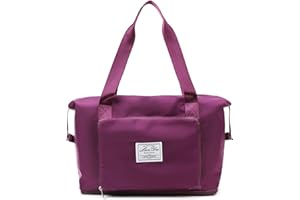 Ergocar składane, lekkie, torby sportowe, wodoodporne, mogą się powiększać, torba podróżna na siłownię, wakacje, antyprzetaczanie unisex kabiny fitness, weekend-koniec torba na płótno, Fuksja,