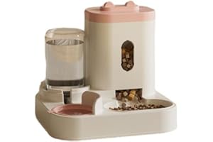 YIYILU Distributeur Croquettes Chat/de Nourriture 2 en 1, Distributeur Automatique d'aliments et d'eau Animaux de Compagnie de Petite
