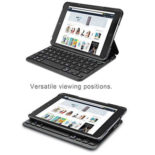 iPad Mini Bluetooth Tastatur, TeckNet® Appple iPad Mini Bluetooth Deutsche Tastatur Hülle Folio Keyboard Case für iPad mini 3 / mini 2 / mini – Smart Case mit Auto Sleep / Wake, Komfortable Tasten und Extra Lange Batterielaufzeit - 2