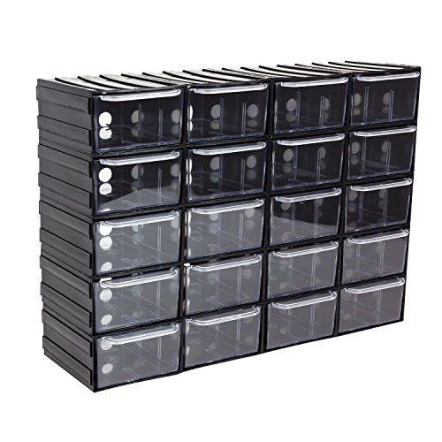 20 Schubladen Regal transparente Schübe Kleinteilemagazin endlos erweiterbar Modulat