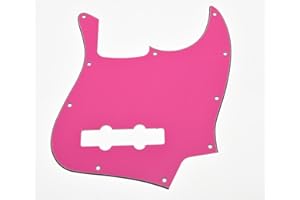 KAISH 4 String J Bass Style Pickguard Bass Pick Guard Scratch Plate for USA/Mexico Jazz J Bass Pink 3 Ply