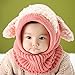 Creative Winter Baby Hat/Cap Durable Warm Cute Woolen Baby Hat with Scarf Pink