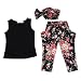 niceEshop(TM) Girl Pure Color Vest Small Broken Flower Hairband Harem Pants Set
