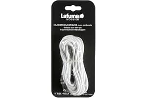 Lafuma Mobilier Lacets élastiques avec Embouts pour RSX/RSXA,Kit de 4 Lacets, Couleur Blanc, LFM2322-0020 (L'emballage Peut Varier)