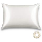 ALASKA BEAR 100% Mulberry Silk Pillowcase for Hair and Skin Health, Hypoallergenic, Standard Size 50x75cm Natural Silk Pillow