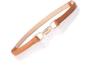 YIWEIYA Womens Faux Leather Skinny Belt Skinny PU Leather Adjustable Slim Thin Waistband Belts with Metal Buckle for Ladies Jean Dress Slim Belt